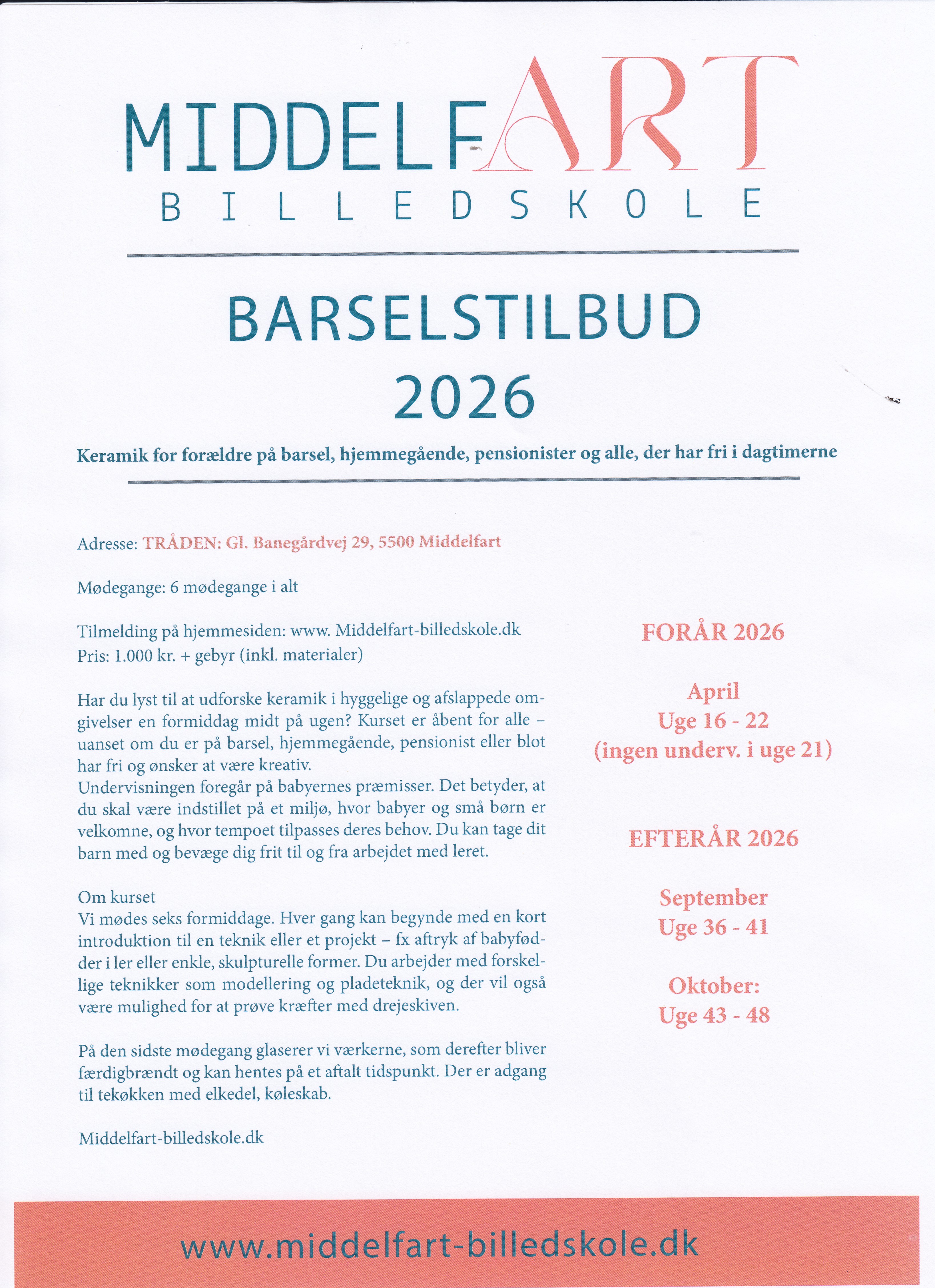 barselsprogram 2026 p� middelfart billedskole